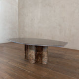 Italian Terracotta Marble Faceted Coffee Table