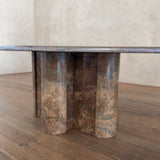 Italian Terracotta Marble Faceted Coffee Table