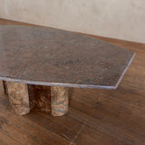 Italian Terracotta Marble Faceted Coffee Table