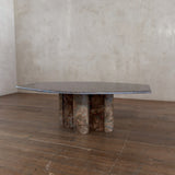 Italian Terracotta Marble Faceted Coffee Table