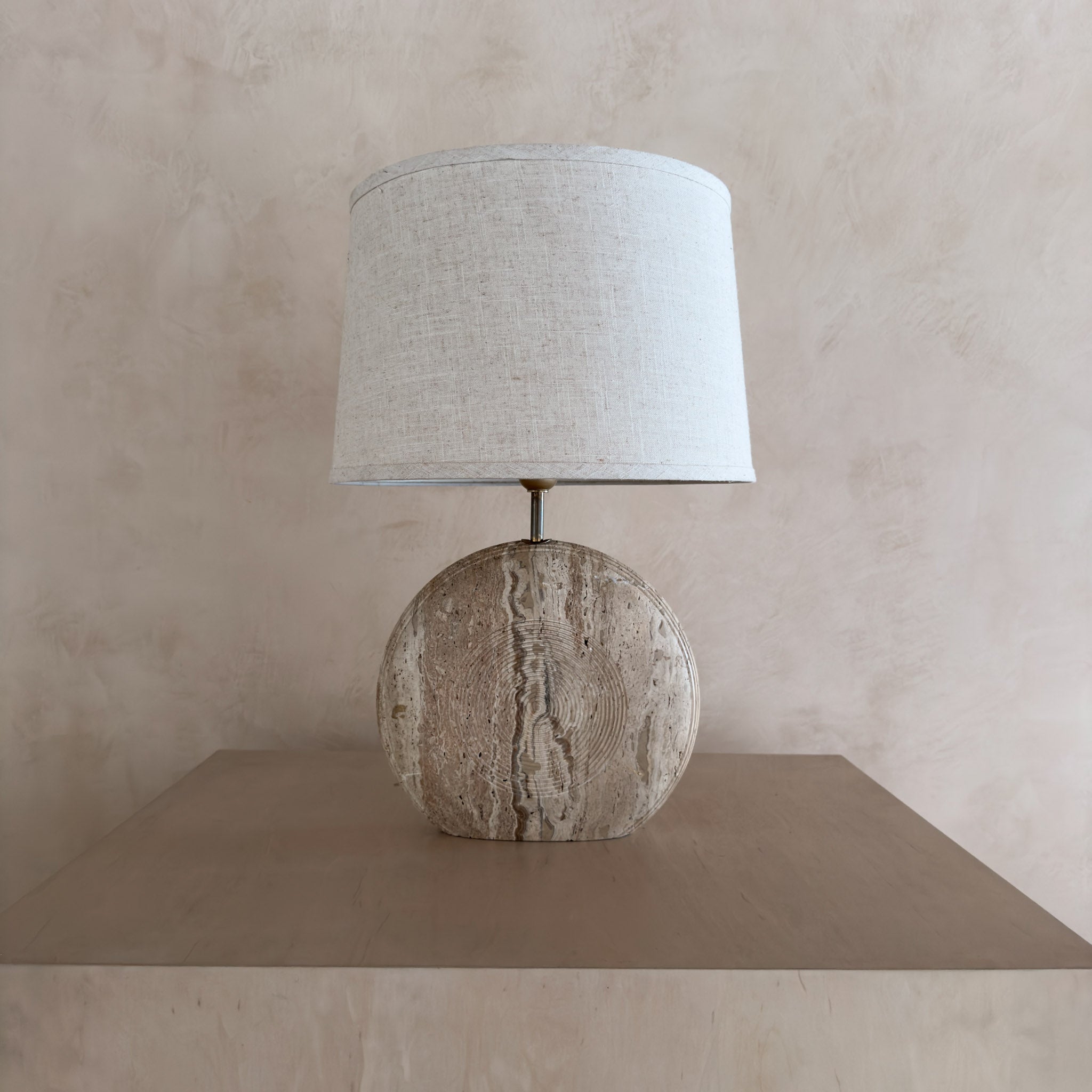 Postmodern Travertine Table Lamp