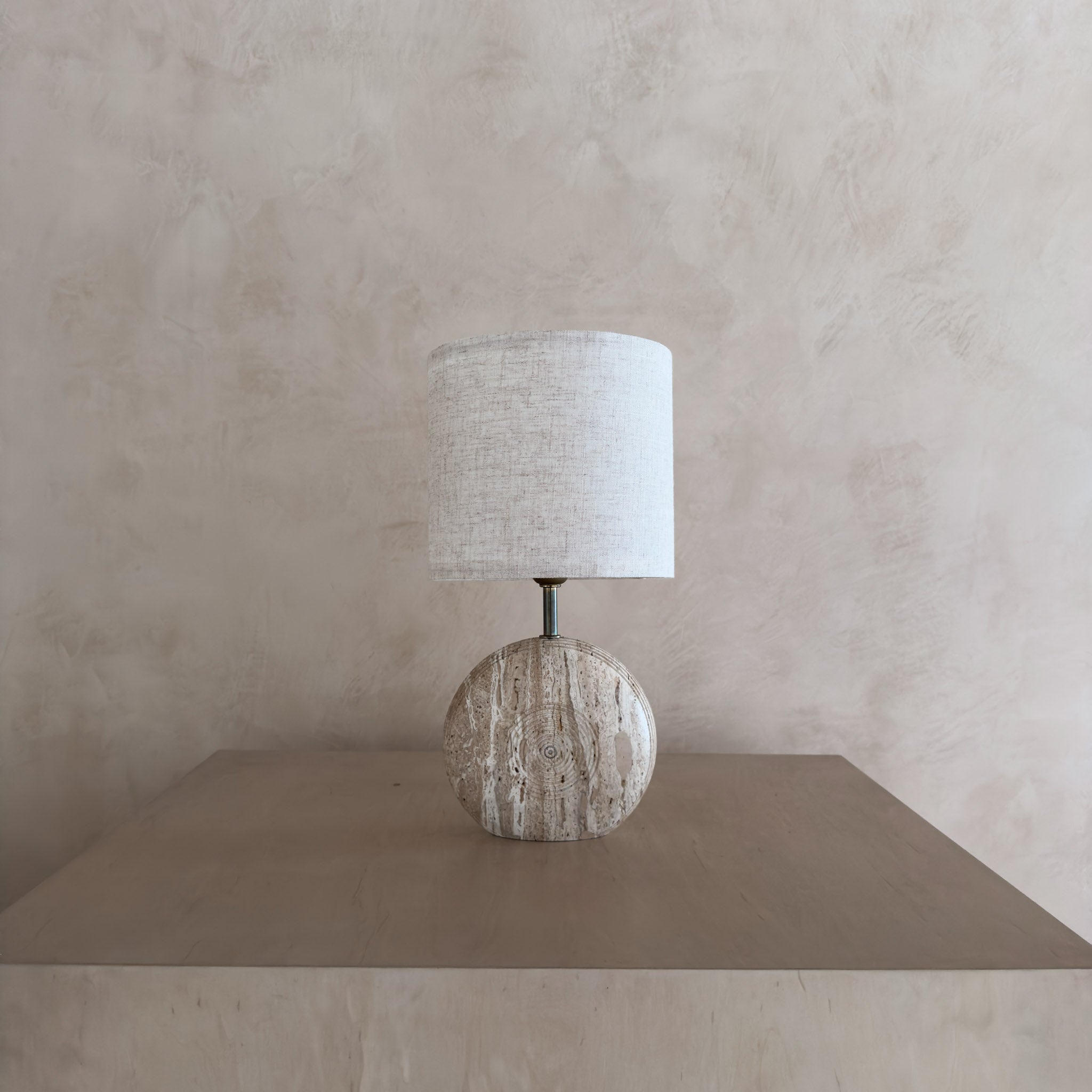 Postmodern Travertine Table Lamp