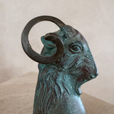 Pair of Brass and Bronze Ram's Heads