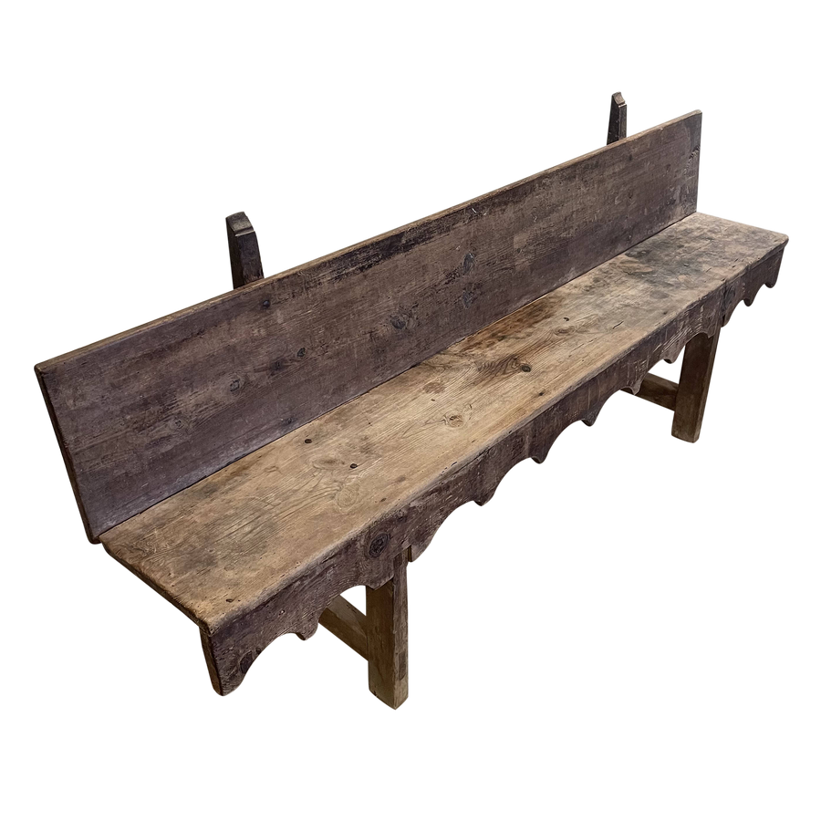 Antique Rustic French Farm Bench