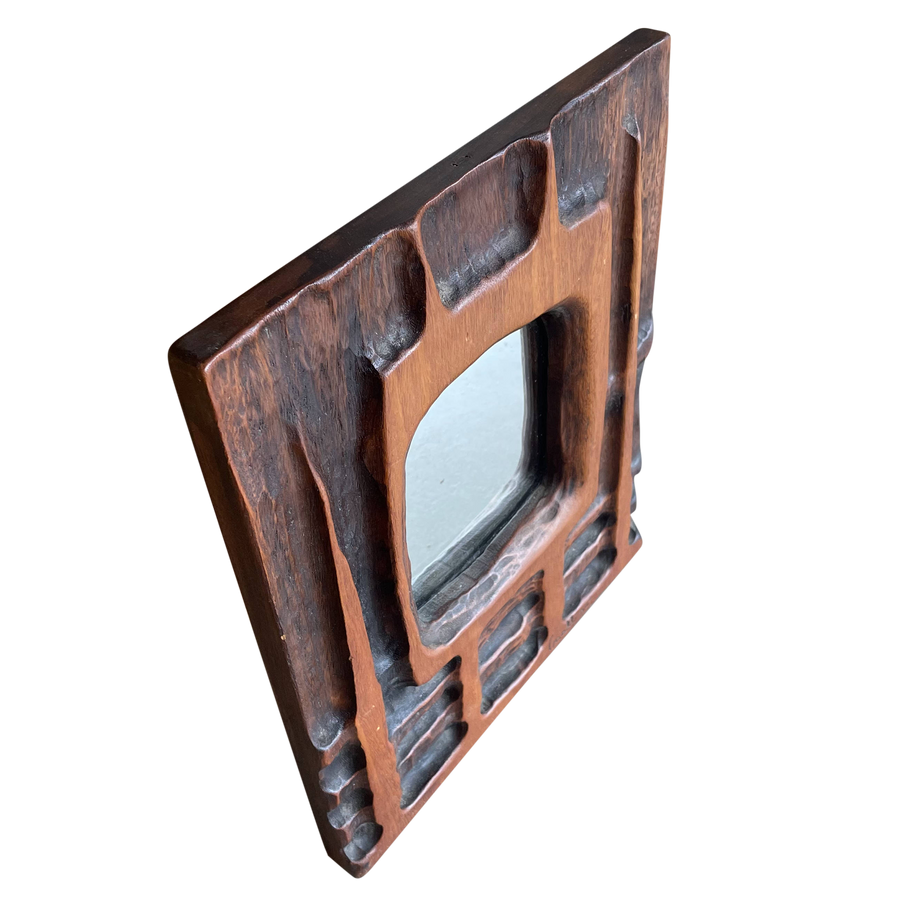 Vintage French Carved Wood Mirror