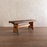 Brutalist Solid Wood Trestle Bench