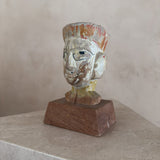 Painted Folk Head Bust