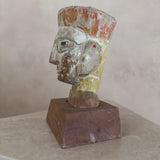 Painted Folk Head Bust