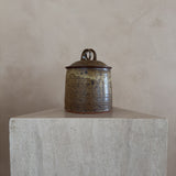 Speckled Amber Glaze Lidded Studio Pottery Jar
