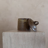 Speckled Amber Glaze Lidded Studio Pottery Jar