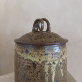 Speckled Amber Glaze Lidded Studio Pottery Jar