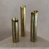 Trio of Brass Candle Holders