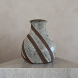 Speckled Glaze Spiral Band Studio Pottery Vase