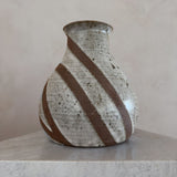 Speckled Glaze Spiral Band Studio Pottery Vase