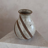 Speckled Glaze Spiral Band Studio Pottery Vase