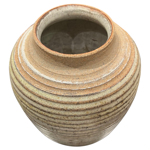 Tan Ribbed Vessel