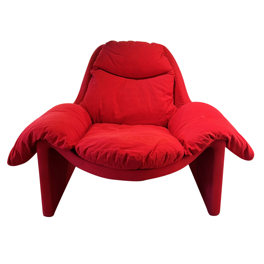 Red P60 Chair by Vittorio Introini for Saporiti Italia