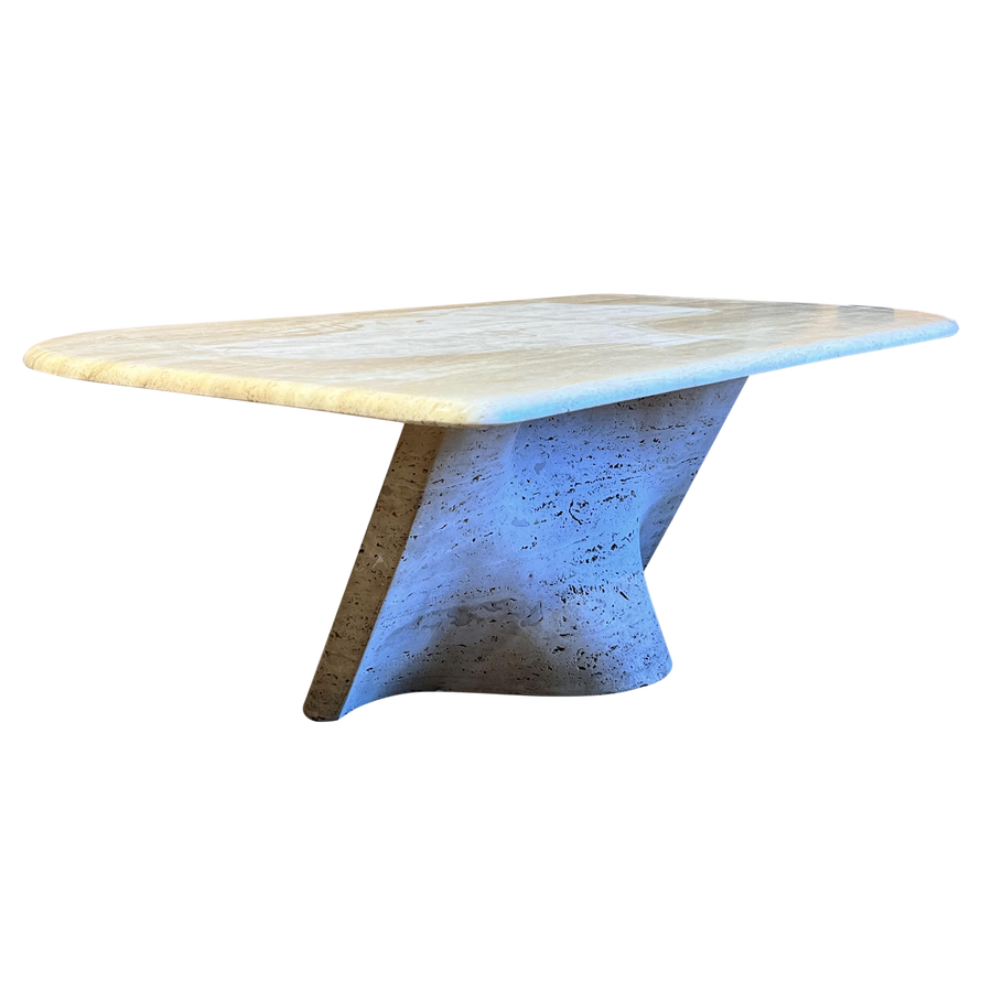 1970's Italian Travertine Sculptural Coffee Table