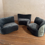3 Piece Curved Velvet Sofa