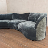 3 Piece Curved Velvet Sofa