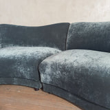 3 Piece Curved Velvet Sofa