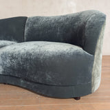 3 Piece Curved Velvet Sofa