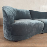 3 Piece Curved Velvet Sofa