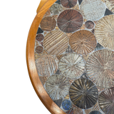 Round Tile Top Oak Coffee Table