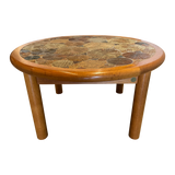 Round Tile Top Oak Coffee Table
