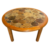 Round Tile Top Oak Coffee Table