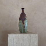 Studio Ceramic Bottle Vase with Oval Motif