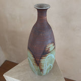 Studio Ceramic Bottle Vase with Oval Motif