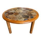 Round Tile Top Oak Coffee Table