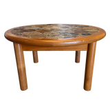 Round Tile Top Oak Coffee Table