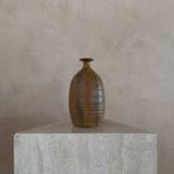 Studio Ceramic Vessel in Amber Glaze with Iron Brush Strokes