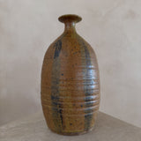 Studio Ceramic Vessel in Amber Glaze with Iron Brush Strokes