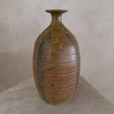 Studio Ceramic Vessel in Amber Glaze with Iron Brush Strokes