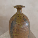 Studio Ceramic Vessel in Amber Glaze with Iron Brush Strokes
