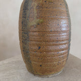 Studio Ceramic Vessel in Amber Glaze with Iron Brush Strokes