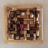 Geometric Carved Wood "Wellington" Game