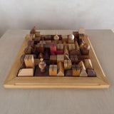 Geometric Carved Wood "Wellington" Game