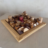Geometric Carved Wood "Wellington" Game