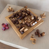 Geometric Carved Wood "Wellington" Game