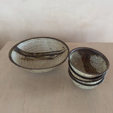 5 Piece Studio Ceramic Salad Set in Speckled Earth Glaze