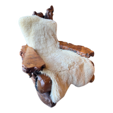 Live Slab Burl and Sheepskin Lounge Chair