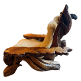 Live Slab Burl and Sheepskin Lounge Chair