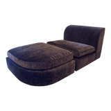 Lounge Chair and Ottoman in Espresso Velvet