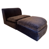 Lounge Chair and Ottoman in Espresso Velvet