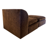 Lounge Chair and Ottoman in Espresso Velvet