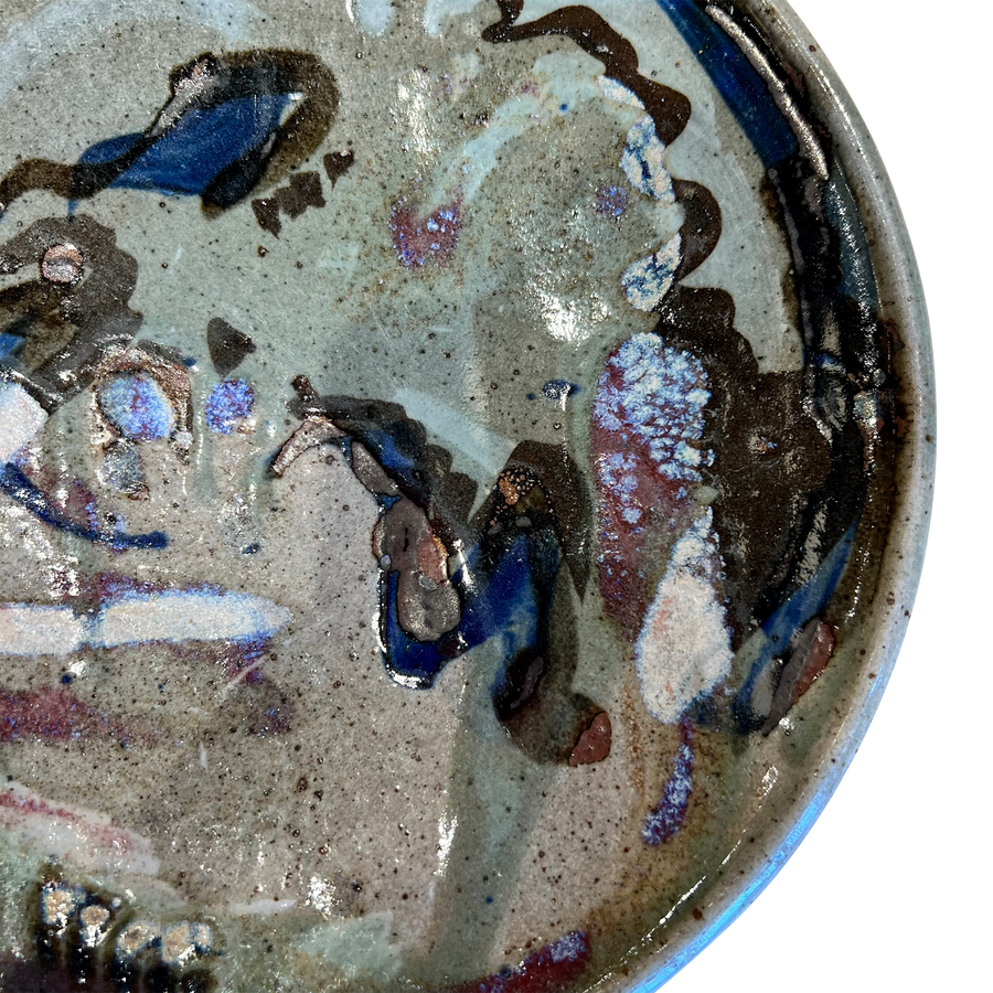 Abstract Painted Ceramic Plate